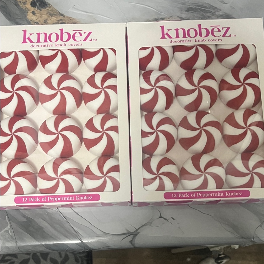 Red and White Decorative Knob Covers
